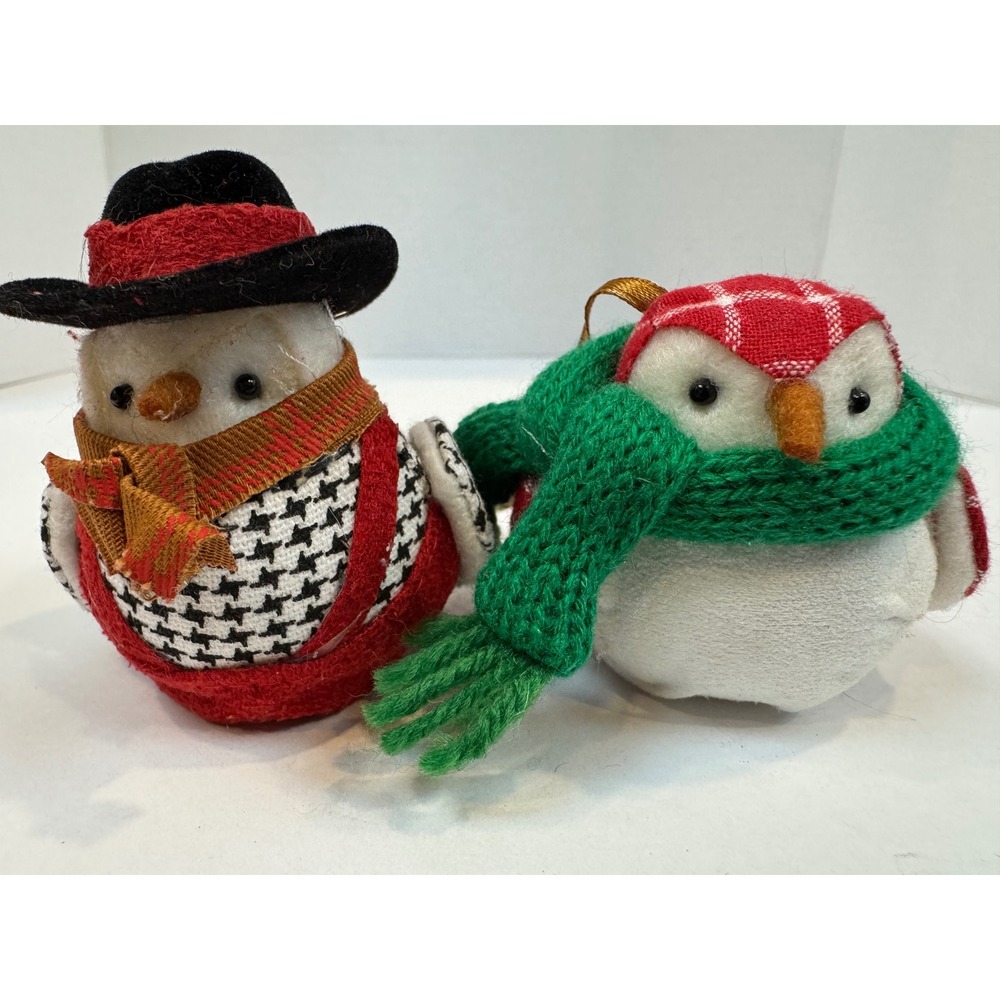 Set of 2 Target Featherly Friends 2017 Winter Bird Ornaments Red Christmas Decor